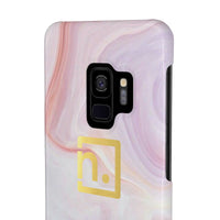 Pink Marbled Logo Slim Phone Cases