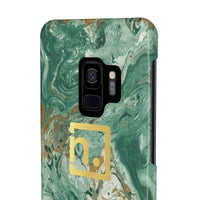 Green Marbled Logo Slim Phone Cases