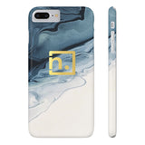 Blue Marbled Logo Slim Phone Cases