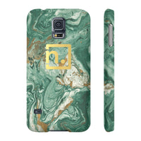 Green Marbled Logo Slim Phone Cases
