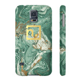Green Marbled Logo Slim Phone Cases