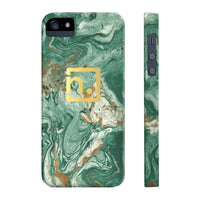 Green Marbled Logo Slim Phone Cases