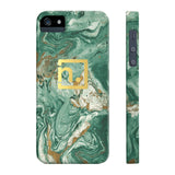 Green Marbled Logo Slim Phone Cases