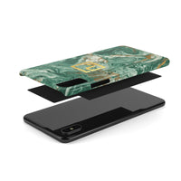 Green Marbled Logo Slim Phone Cases