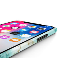 Aqua Marbled Logo Slim Phone Cases