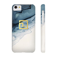 Blue Marbled Logo Slim Phone Cases