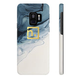 Blue Marbled Logo Slim Phone Cases
