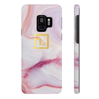 Pink Marbled Logo Slim Phone Cases