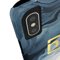 Blue Marbled Logo Slim Phone Cases