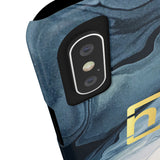 Blue Marbled Logo Slim Phone Cases