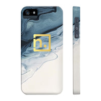 Blue Marbled Logo Slim Phone Cases