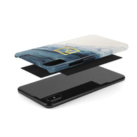 Blue Marbled Logo Slim Phone Cases