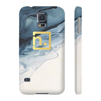 Blue Marbled Logo Slim Phone Cases