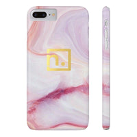 Pink Marbled Logo Slim Phone Cases