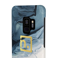 Blue Marbled Logo Slim Phone Cases