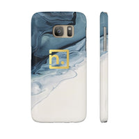 Blue Marbled Logo Slim Phone Cases