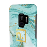 Aqua Marbled Logo Slim Phone Cases