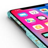 Aqua Marbled Logo Slim Phone Cases