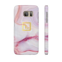 Pink Marbled Logo Slim Phone Cases