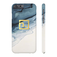 Blue Marbled Logo Slim Phone Cases