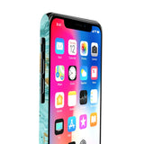 Aqua Marbled Logo Slim Phone Cases