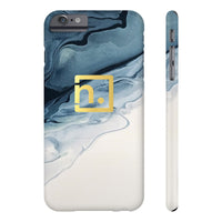 Blue Marbled Logo Slim Phone Cases