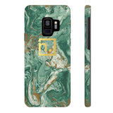 Green Marbled Logo Slim Phone Cases