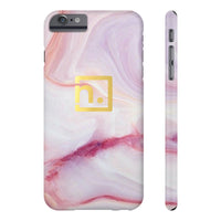 Pink Marbled Logo Slim Phone Cases