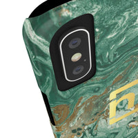 Green Marbled Logo Slim Phone Cases