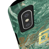 Green Marbled Logo Slim Phone Cases