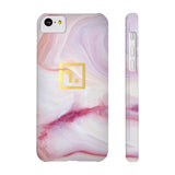 Pink Marbled Logo Slim Phone Cases